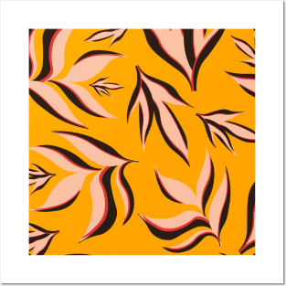 Flame Leaves Pattern Posters and Art